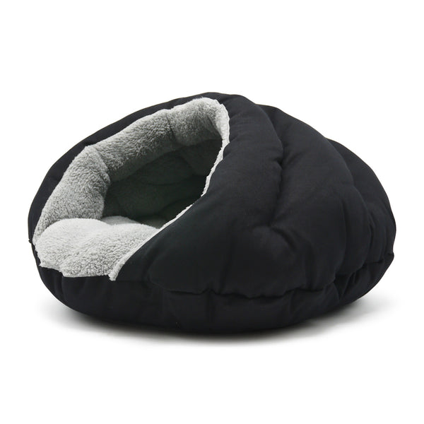 Burger Bed Small Dog Snuggle Bed - Black