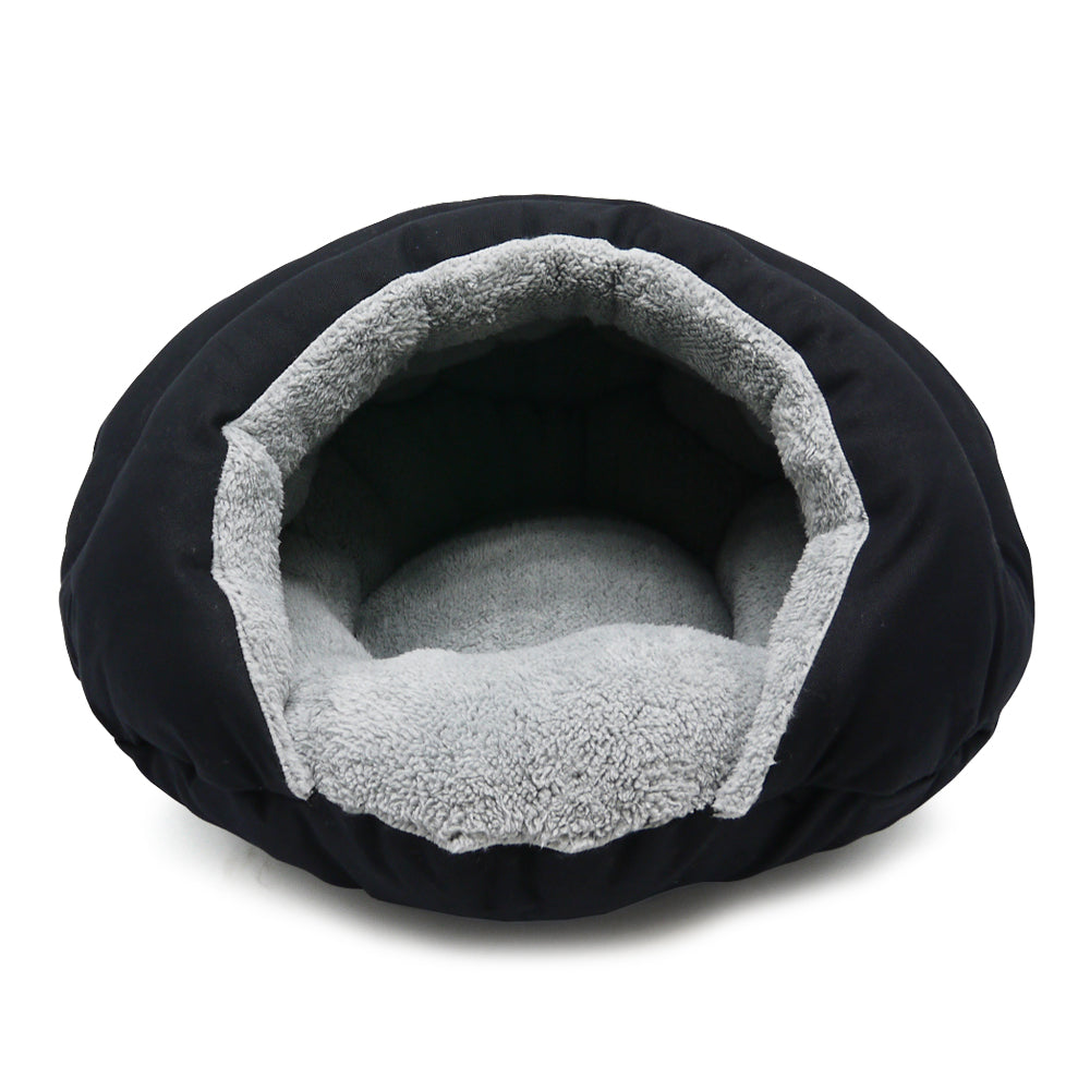 Burger Bed Small Dog Snuggle Bed - Black