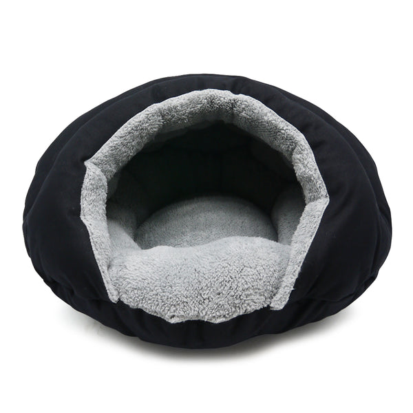Burger Bed Small Dog Snuggle Bed - Black