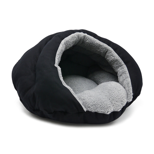 Burger Bed Small Dog Snuggle Bed - Black
