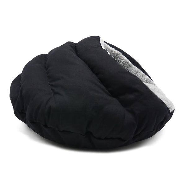 Burger Bed Small Dog Snuggle Bed - Black