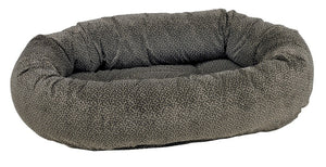 Bowsers Pewter Bones Microvelvet Donut Dog Bed