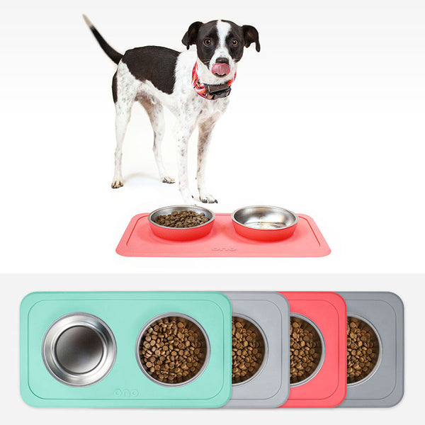 The Good Bowl Double Pet Feeder - Cool Gray