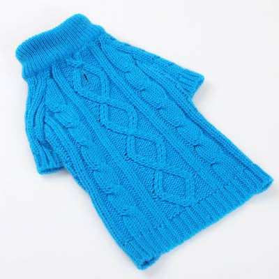 Classic Cable Dog Sweater - Blue