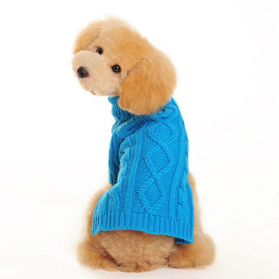 Classic Cable Dog Sweater - Blue