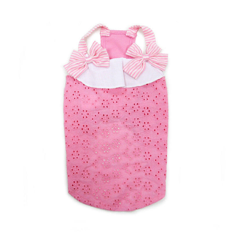 Cute Bow Eyelet Dog Tank
