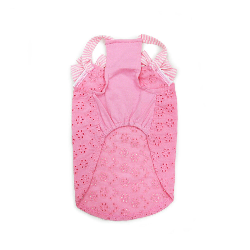 Cute Bow Eyelet Dog Tank