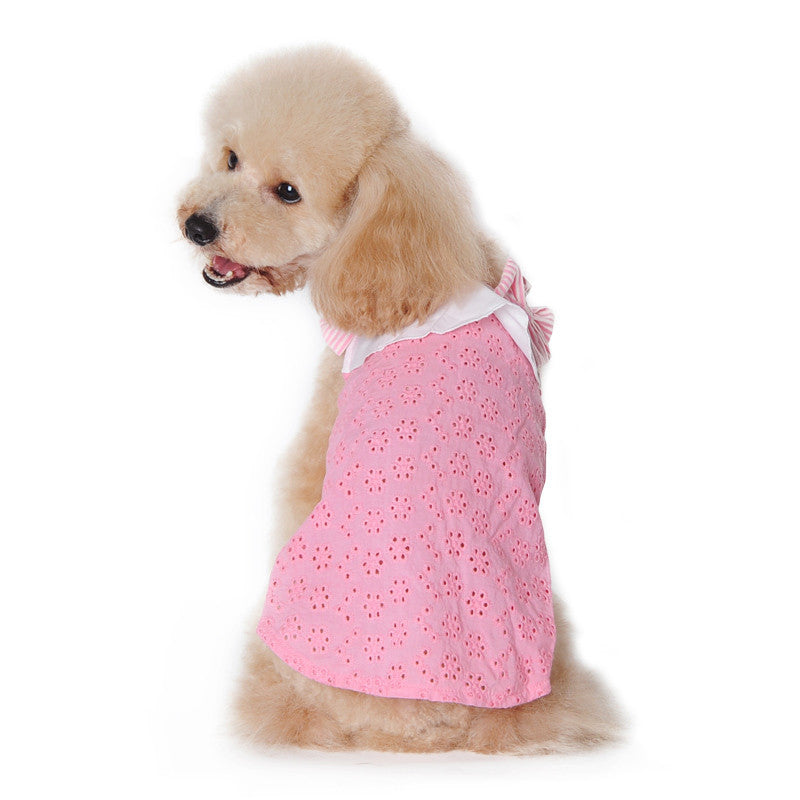 Cute Bow Eyelet Dog Tank