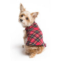 Gold Paw Stretch Fleece Dog Coat - Red Tartan Plaid