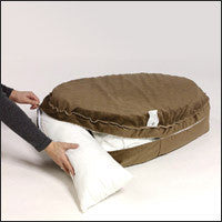 Almond Microvelvet Donut Dog Bed