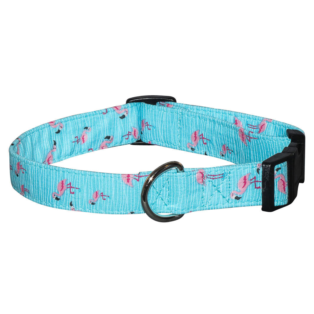 Elmo's Closet Flamingos Dog Collar
