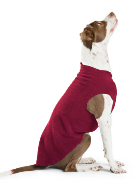 Gold Paw Stretch Fleece Dog Coat - Garnet