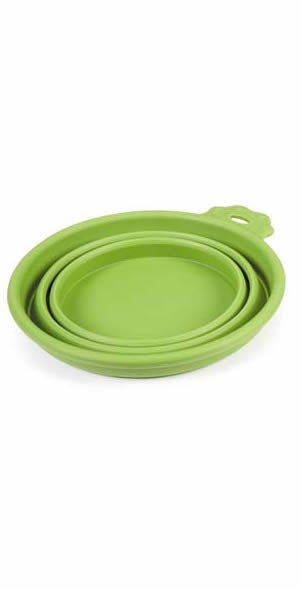 Bend-A-Bowl Silicone Travel Bowl for Pets and People - Green