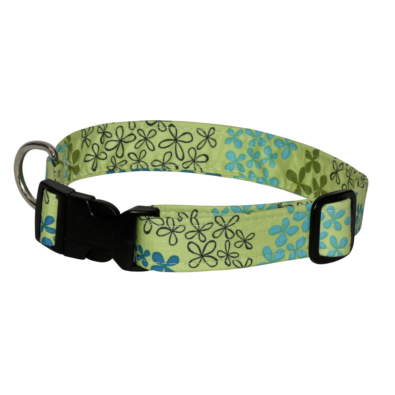 Elmo's Closet Flower Fields Dog Collar - Green