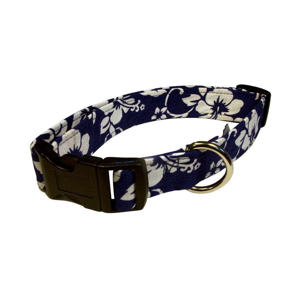 Elmo's Closet Hawaii Time Blue Dog Collar
