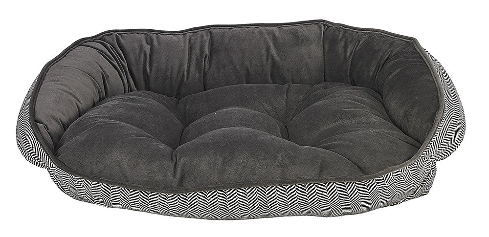 Bowsers Crescent Dog Bed - Herringbone