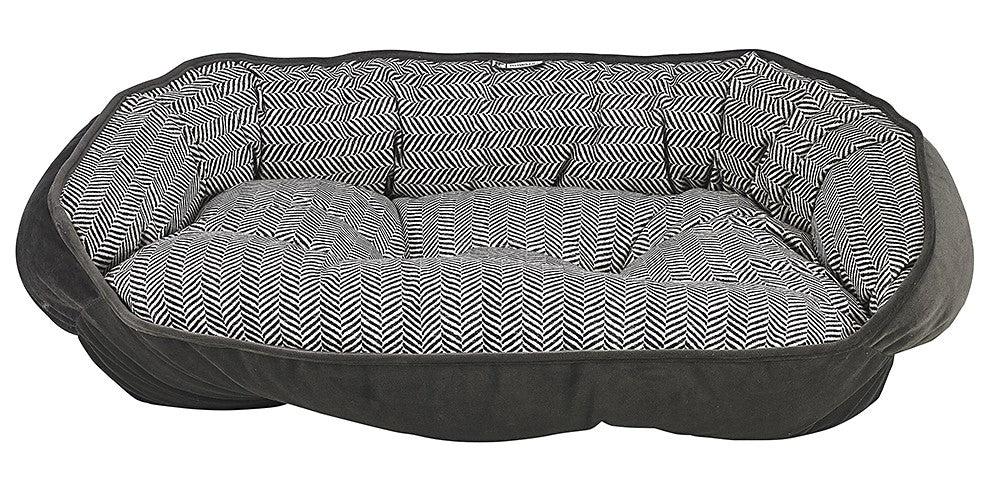 Bowsers Crescent Dog Bed - Herringbone