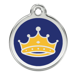 Red Dingo Stainless Steel & Enamel Kings Crown Dog ID Tag