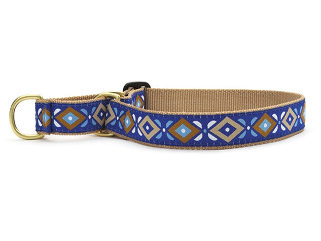 Up Country Aztec Blue Martingale Dog Collar