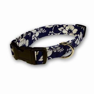 Elmo's Closet Hawaii Time Blue Dog Collar