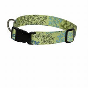 Elmo's Closet Flower Fields Dog Collar - Green