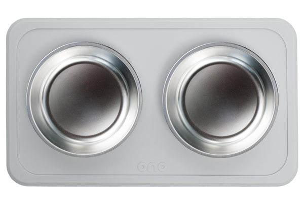 The Great Bowl Double Pet Feeder - Cool Grey