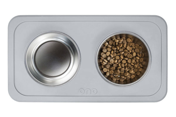 The Good Bowl Double Pet Feeder - Cool Gray