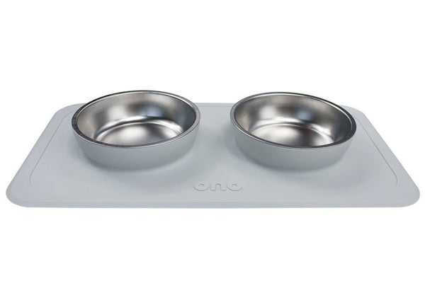 The Good Bowl Double Pet Feeder - Cool Gray