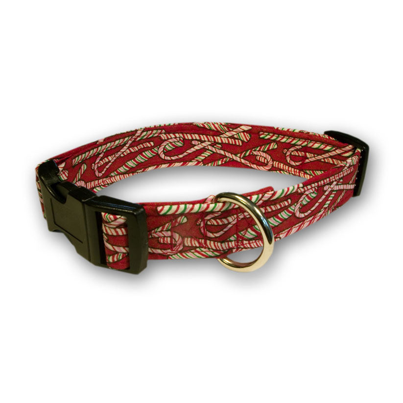 Elmo's Closet Peppermint Sticks Dog Collar