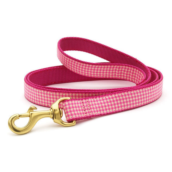 Up Country Pink Gingham Dog Collar