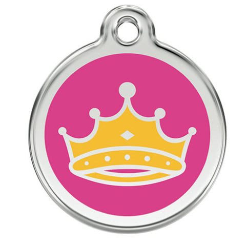 Red Dingo Stainless Steel & Enamel Queen Crown Dog ID Tag