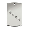 Red Dingo Diamante Stainless Steel Dog Tag with Swarovski Zirconia - Rectangle