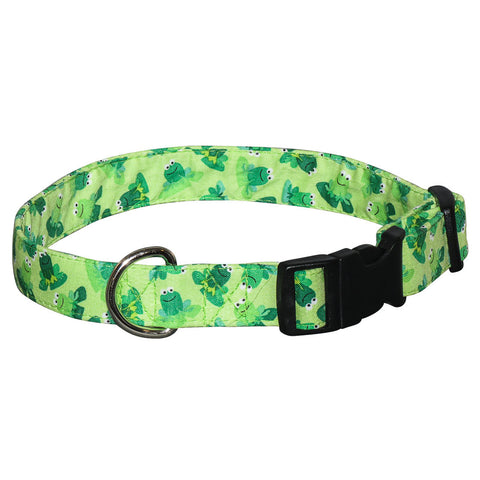 Elmo's Closet Rib-Bit Frog Dog Collar