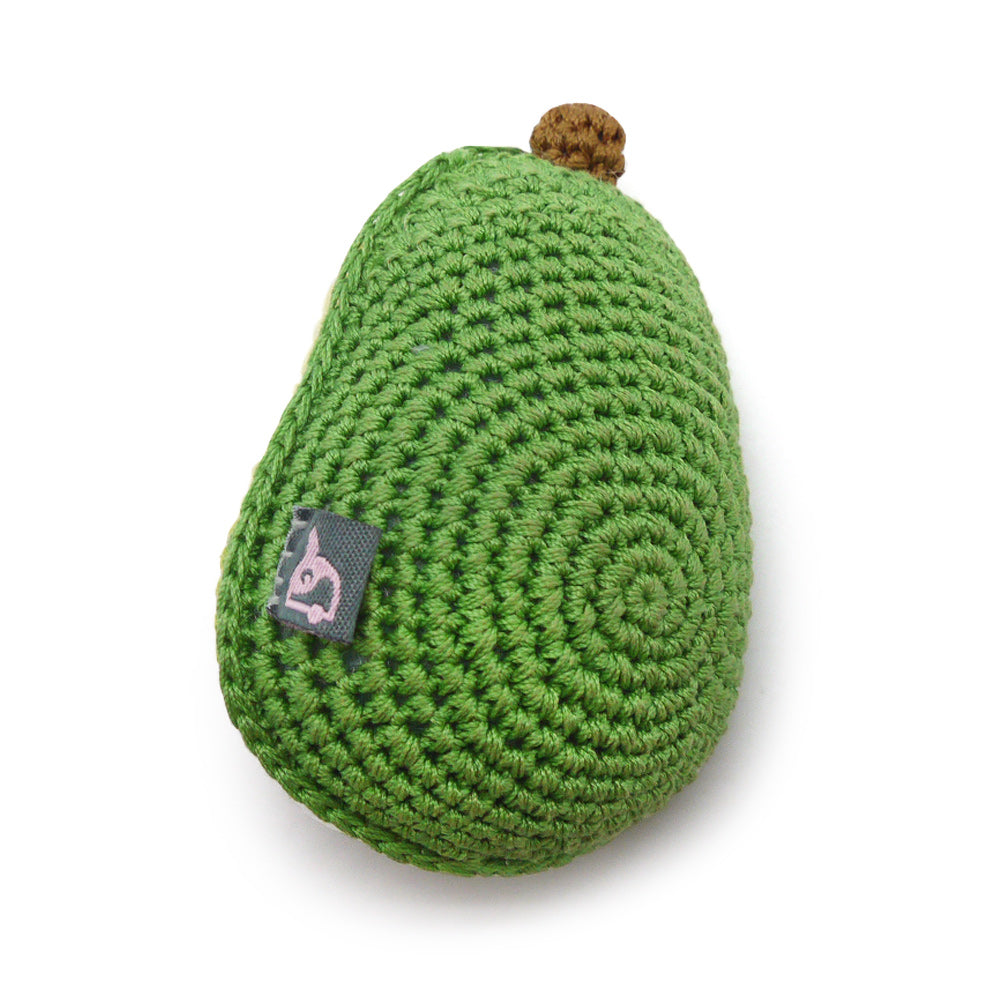 Avocado Crochet Dog Toy with Squeaker