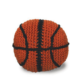 Basketball Crochet Dog Toy with Squeaker