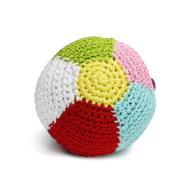 Beach Ball Crochet Dog Toy with Squeaker