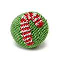 Candy Cane Ball Crochet Dog Toy with Squeaker
