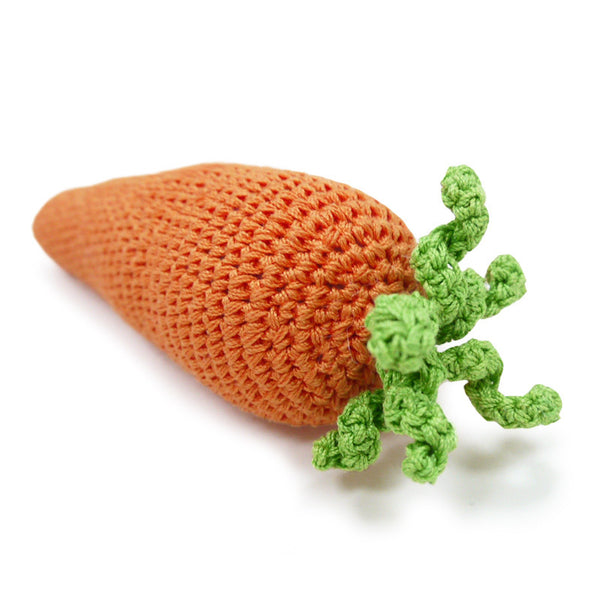 Carrot Crochet Dog Toy with Squeaker