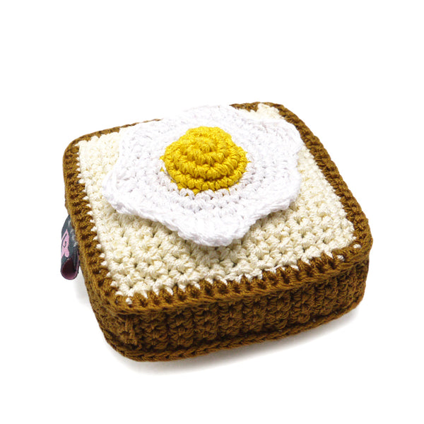 Toast & Egg Crochet Dog Toy with Squeaker