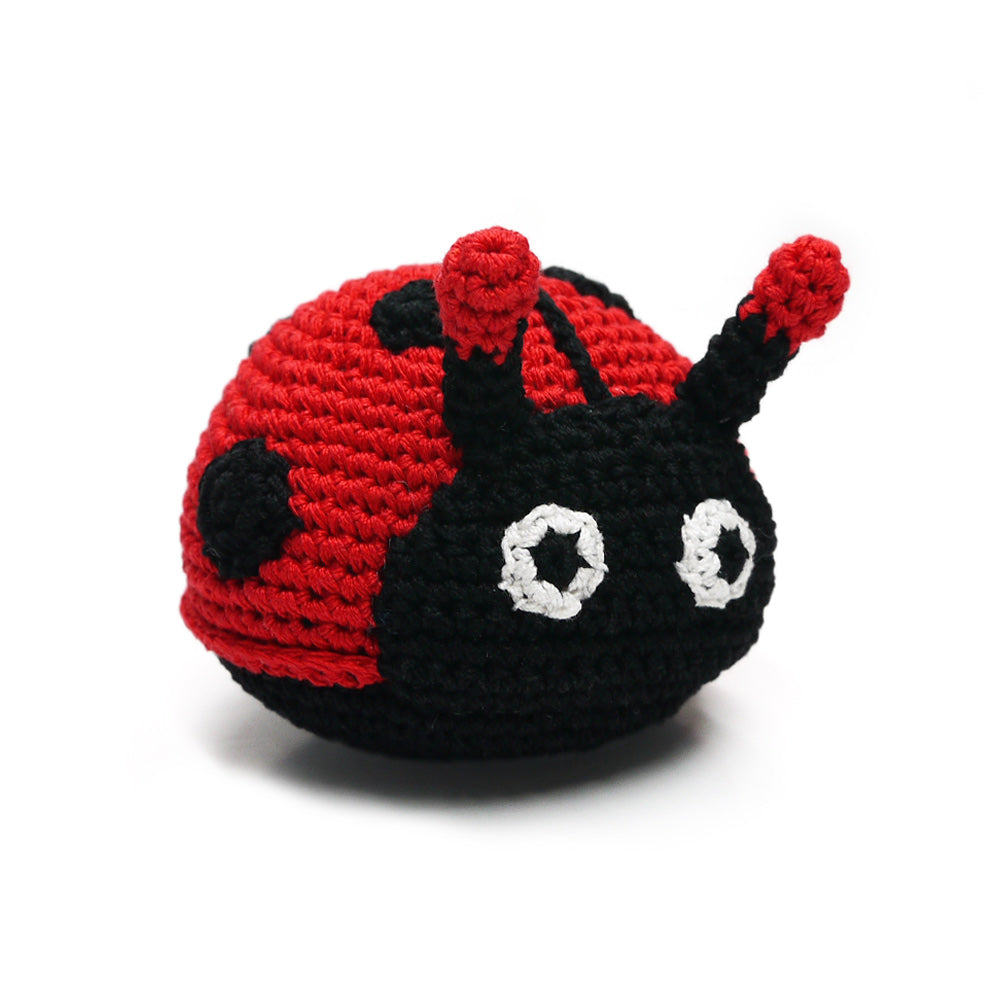 Lady Bug Crochet Dog Toy with Squeaker