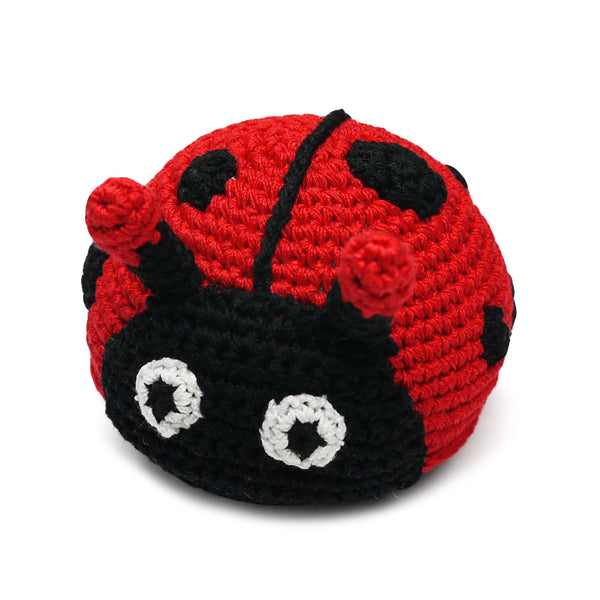 Lady Bug Crochet Dog Toy with Squeaker