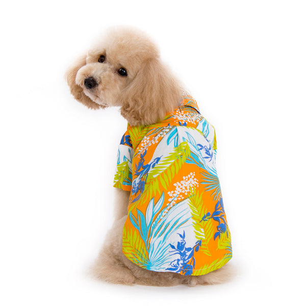 Tropical Island Dog Shirt - Orange