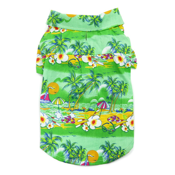 Tropical Island Dog Shirt - Green