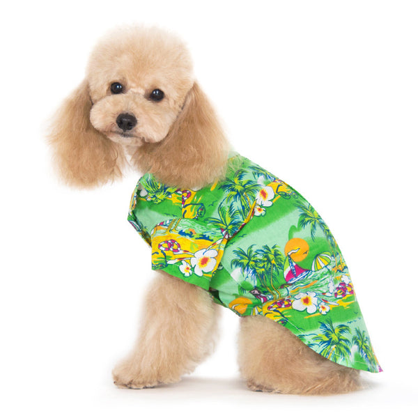 Tropical Island Dog Shirt - Green