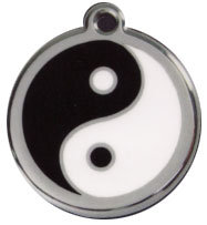 Red Dingo Stainless Steel & Enamel Yin & Yang Dog ID Tag